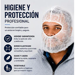 Balaclava / Esclavina Desechable Blanca 100 Unidades