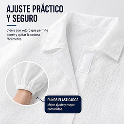 Cotona visita desechable Blanca / Con velcro / 1Unidad