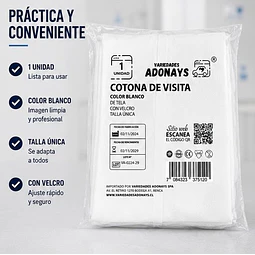 Cotona visita desechable Blanca / Con velcro / 1Unidad