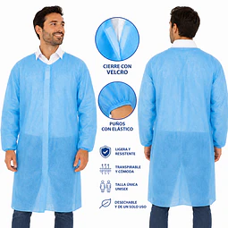 Cotona visita desechable Azul / Con velcro / 1 Unidad