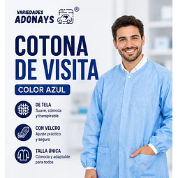 Cotona visita desechable Azul / Con velcro / 1 Unidad