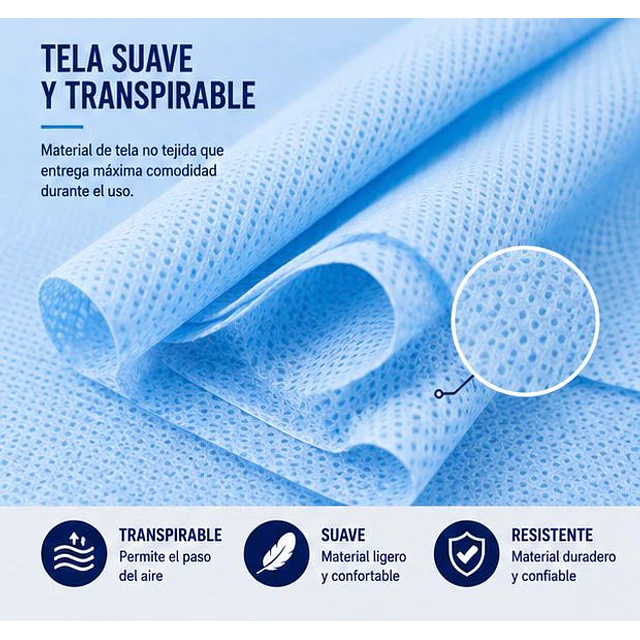 Cotona visita desechable Azul / Con velcro / 1 Unidad