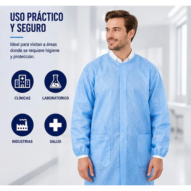 Cotona visita desechable Azul / Con velcro / 1 Unidad