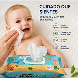 Toallitas Húmedas Fragancia Aloe Vera, Variedades Adonays 100 Unidades 