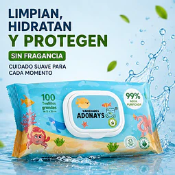 Toallitas Húmedas Sin Fragancia, Variedades Adonays 100 Unidades 