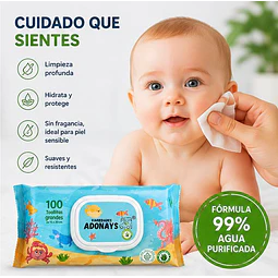 Toallitas Húmedas Sin Fragancia, Variedades Adonays 100 Unidades 