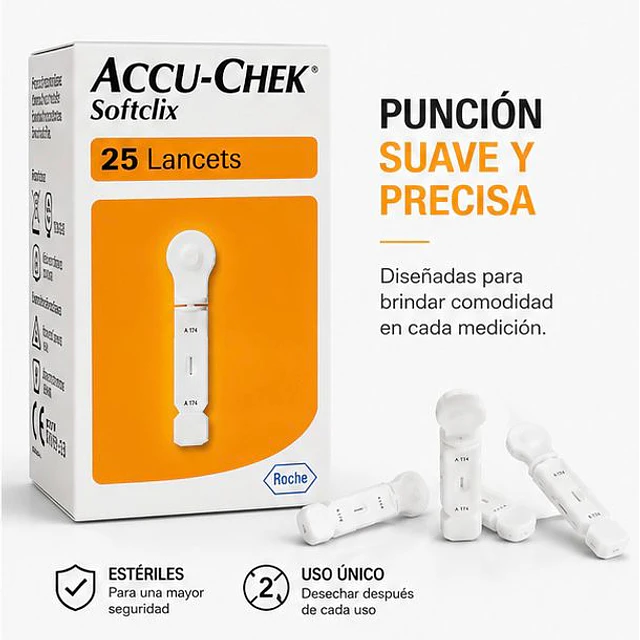 Lancetas Accu-chek® Softclix 25 Unidades.