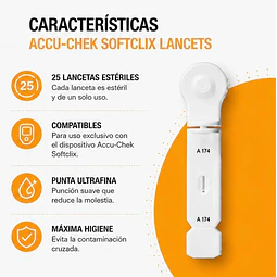 Lancetas Accu-chek® Softclix 25 Unidades.