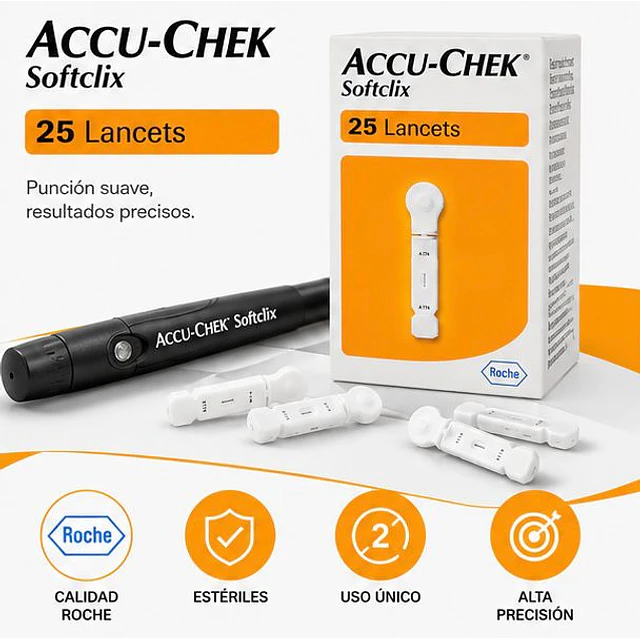 Lancetas Accu-chek® Softclix 25 Unidades.