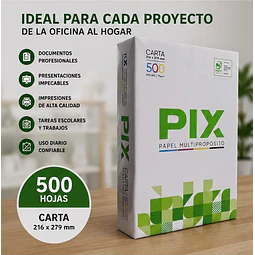 Resma Papel Premiun Tamaño Carta Pix 500 Hojas 