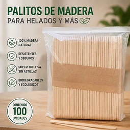 Palo O Palitos De Helados 100 Unidades
