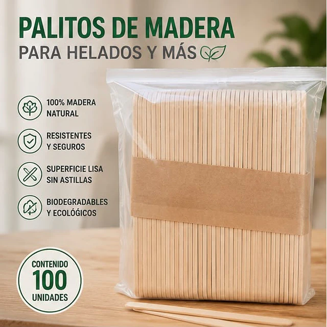 Palo O Palitos De Helados 100 Unidades