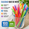 Bombilla Plastica Flex 6 Mm X 21 Cm Surtida Desechable