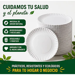 Platos de Cartón Circular Desechable de 18cm 