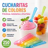 Cucharas Colores De Plástico Pequeñas Postre X 250 Unidades