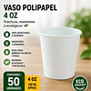 Vasos Polipapel Blanco 4oz de 50unidades 