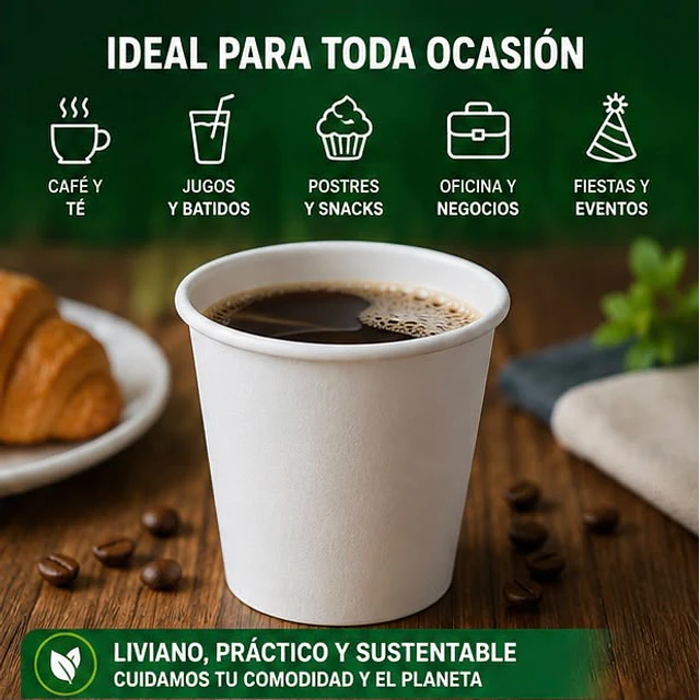 Vasos Polipapel Blanco 4oz de 50unidades 