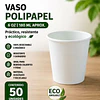 Vasos Polipapel Blanco 6oz de 50unidades 