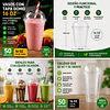 Vasos Plásticos PET Con Tapa Tipo Domo 16Oz