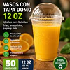 Vasos Plásticos PET Con Tapa Tipo Domo 12Oz