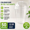 Vasos Plásticos PET Con Tapa Tipo Domo 12Oz