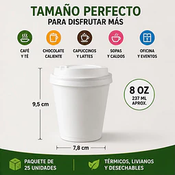 Vasos Termicos Reutilizables 8oz Plumavit 