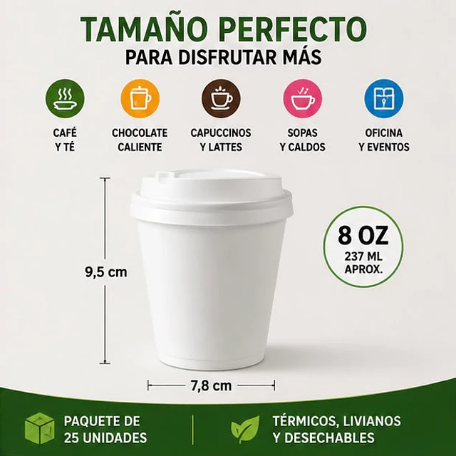 Vasos Termicos Reutilizables 8oz Plumavit 