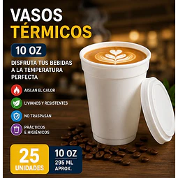 Vasos Termicos Reutilizables 10oz Plumavit 