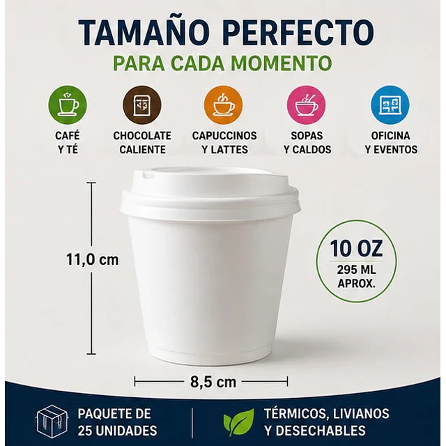 Vasos Termicos Reutilizables 10oz Plumavit 