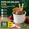 Pote De Helado Blanco Pack De 50unidades 4Oz