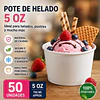 Pote De Helado Blanco Pack De 50unidades 5Oz