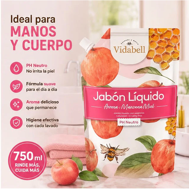 Jabon Liquido Vidabell Aroma A Manzana Miel 750ml
