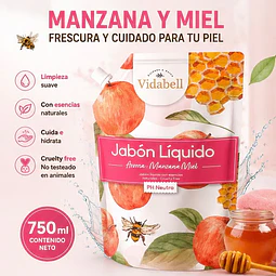 Jabon Liquido Vidabell Aroma A Manzana Miel 750ml
