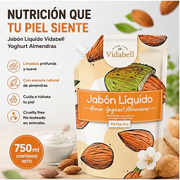 Jabon Liquido Vidabell Aroma Yoghurth Almendras 750ml