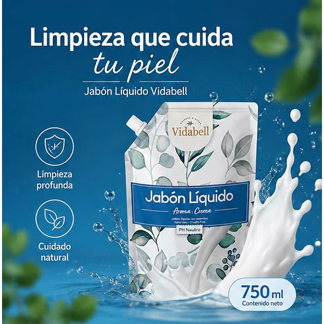 Jabon Liquido Vidabell Aroma Crema 750ml