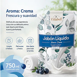 Jabon Liquido Vidabell Aroma Crema 750ml
