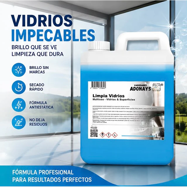 Limpia Vidrios Multiusos 5 Litros
