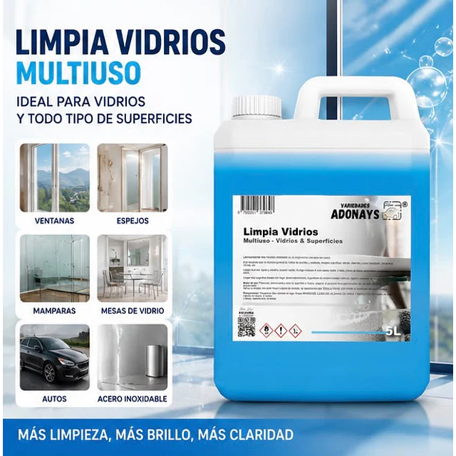 Limpia Vidrios Multiusos 5 Litros