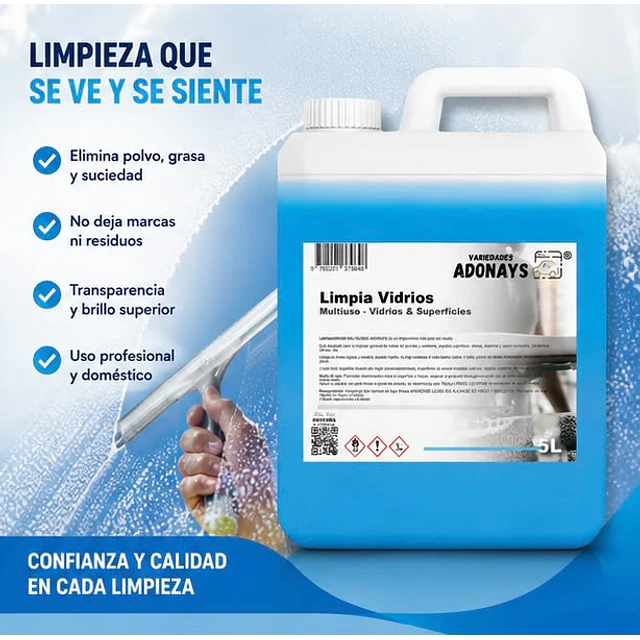 Limpia Vidrios Multiusos 5 Litros