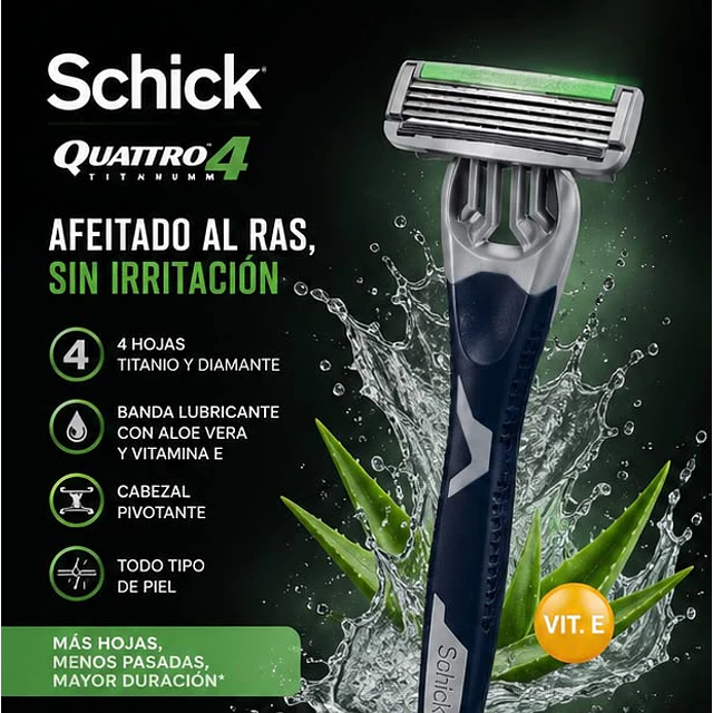 Afeitadora Schick Quattro Titanium 1 Unidad