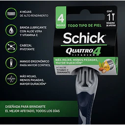 Afeitadora Schick Quattro Titanium 1 Unidad