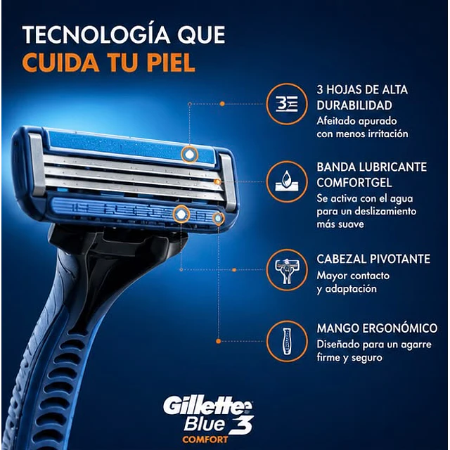 Afeitadora Gillette 3 Blue Comfort