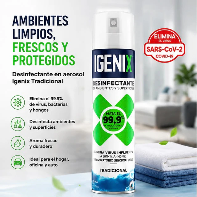 Desinfectante en Aerosol Igenix Tradicional 360 cc