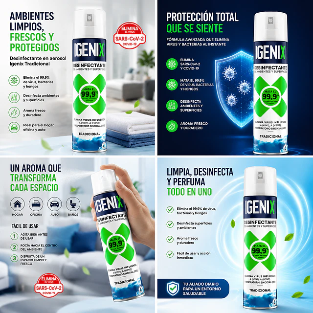 Desinfectante en Aerosol Igenix Tradicional 360 cc