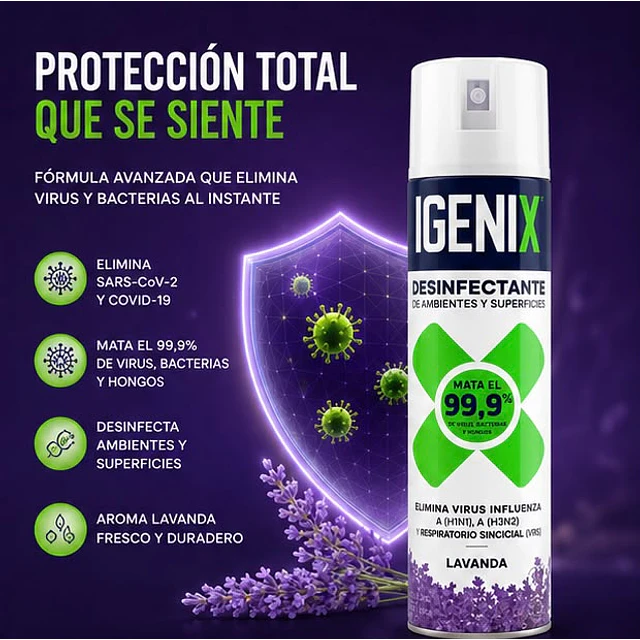 Desinfectante en Aerosol Igenix Lavanda 360 cc