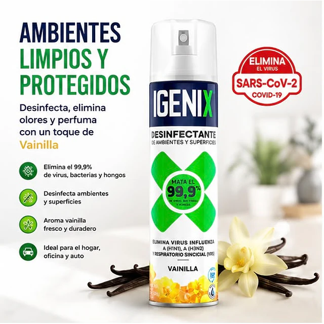 Desinfectante en Aerosol Igenix Vainilla 360 cc