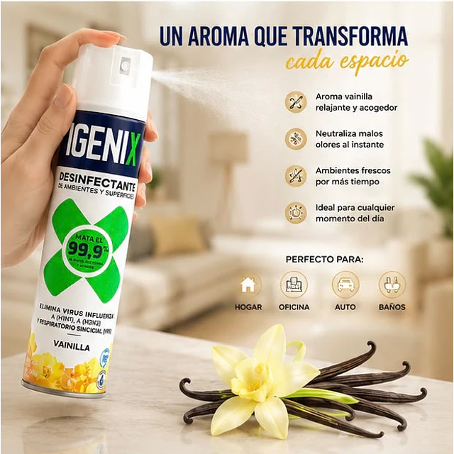 Desinfectante en Aerosol Igenix Vainilla 360 cc