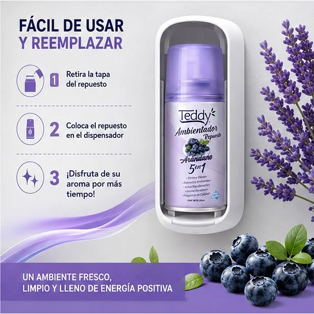 Ambientador Teddy Aroma Arandano 5 En 1 De 250ml