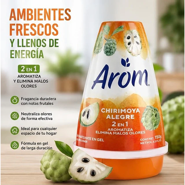 Desodorante Ambiental Cono Gel Arom Chirimoya Alegre 150g