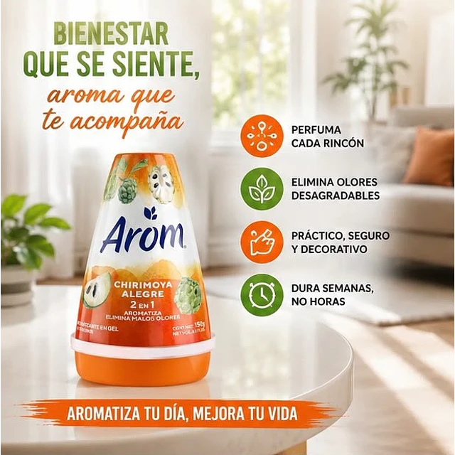 Desodorante Ambiental Cono Gel Arom Chirimoya Alegre 150g